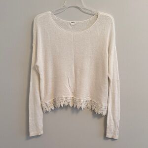 Garage Cream Lace Hem Women's Blouse